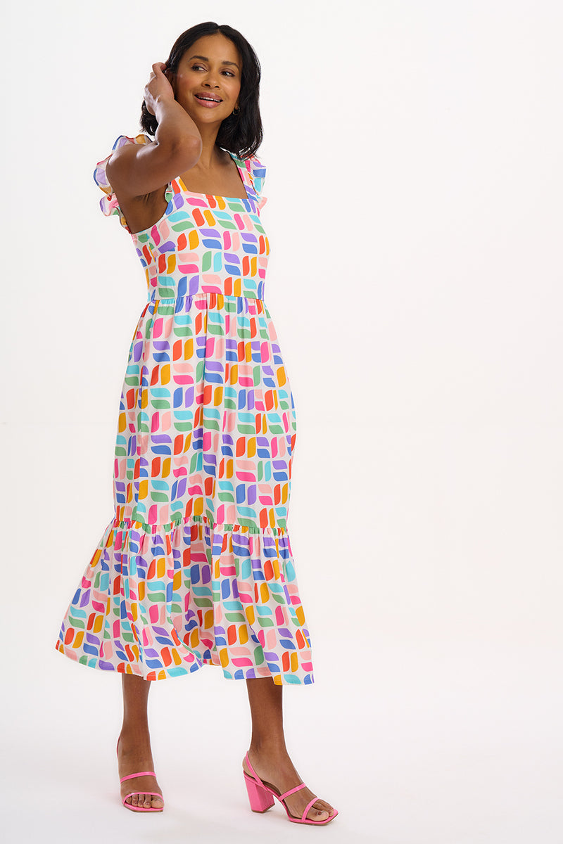 ESTELLE MIDI Kjole Multifarvet
