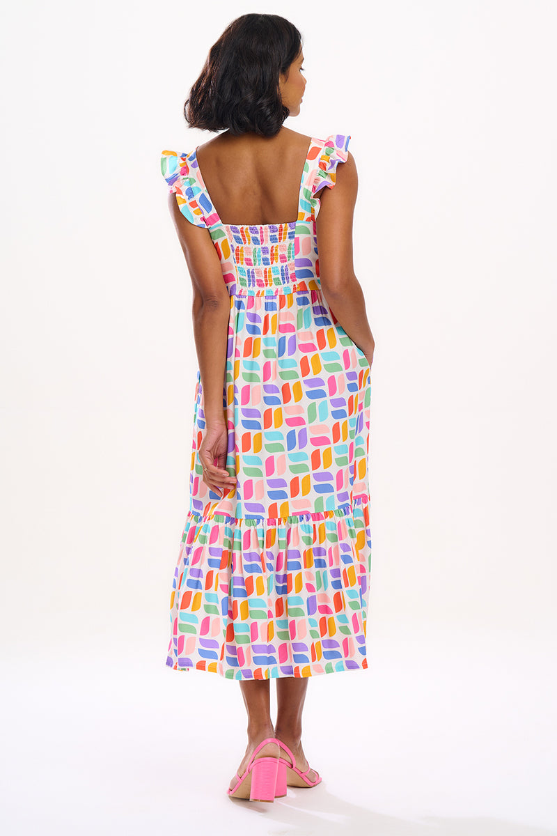 ESTELLE MIDI Kjole Multifarvet