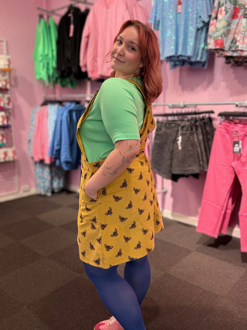 Pinafore Bee Fløjl Gul