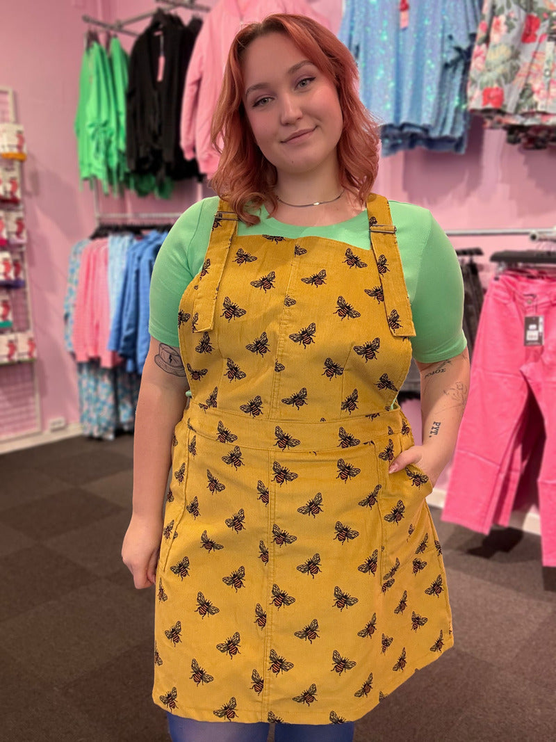 Pinafore Bee Fløjl Gul
