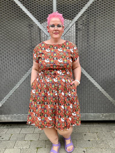 Party Frogs Tea Dress Orange