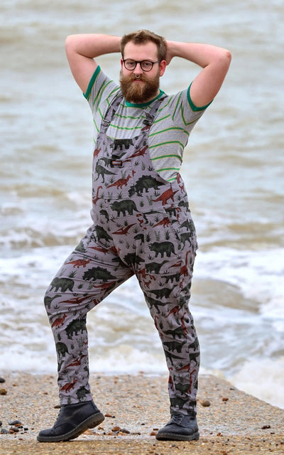 Dungarees Grey Adventure Dinosaur