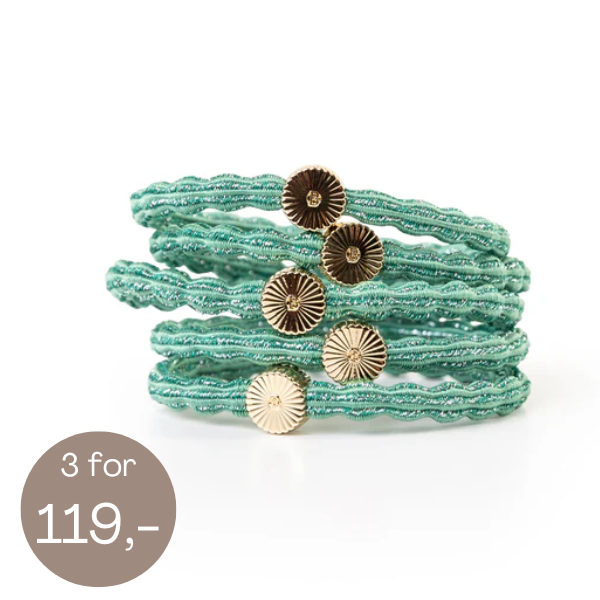 Hårelastikker Turquoise Twist Turkis