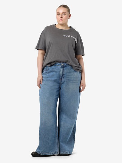 WINDIE "32 CURVE LOOSE JEANS Light Blue Denim