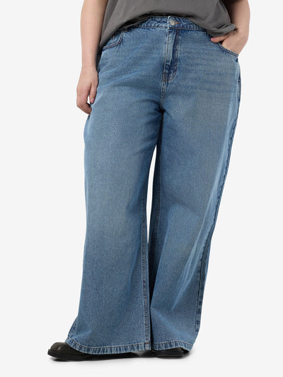 Plus size løse jeans