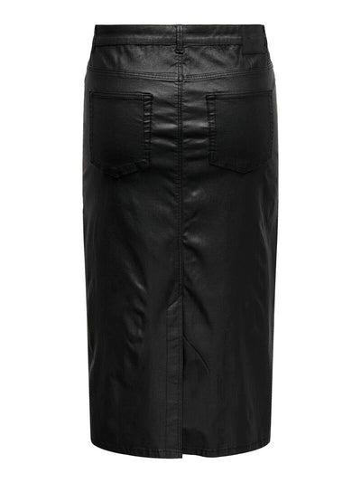 CARAUGUSTA Coated Midi Nederdel Sort