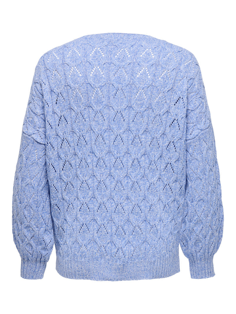 CARBRYNN Pullover Strik Lyseblå