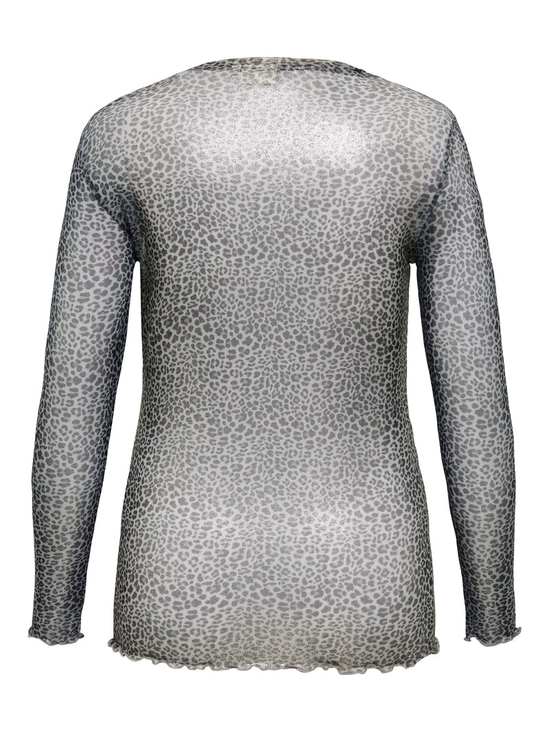 CARVICKY Mesh Leopard Glimmer Grå/Sølv