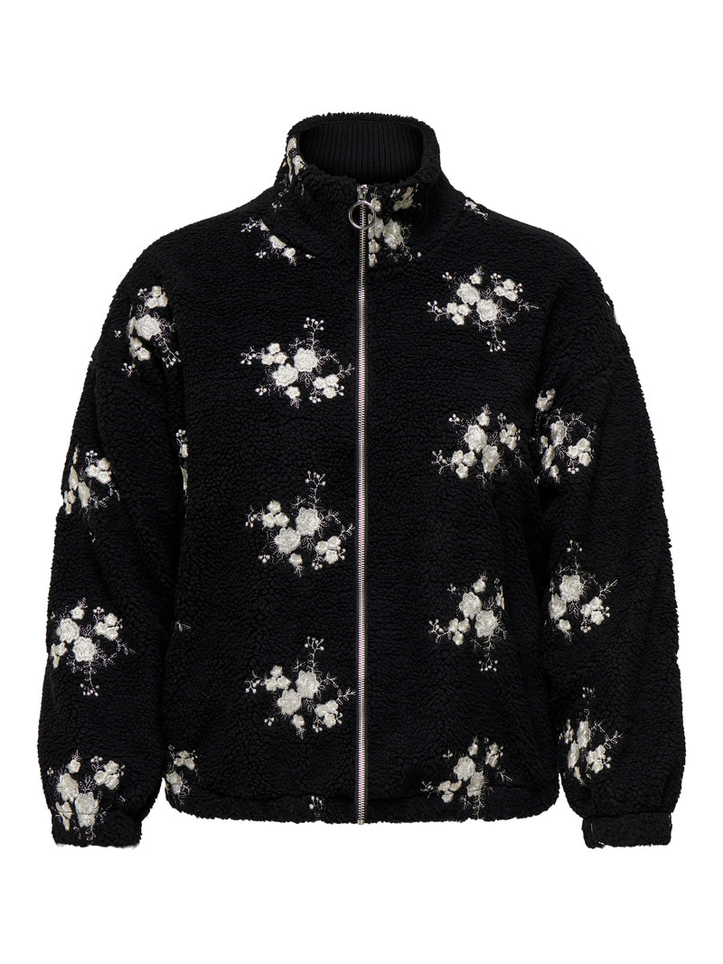 CARVALENTINA Teddy bluse M/lynlås Sort