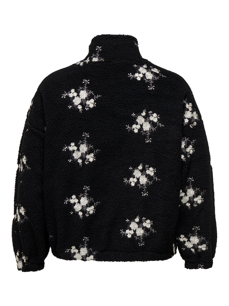 CARVALENTINA Teddy bluse M/lynlås Sort