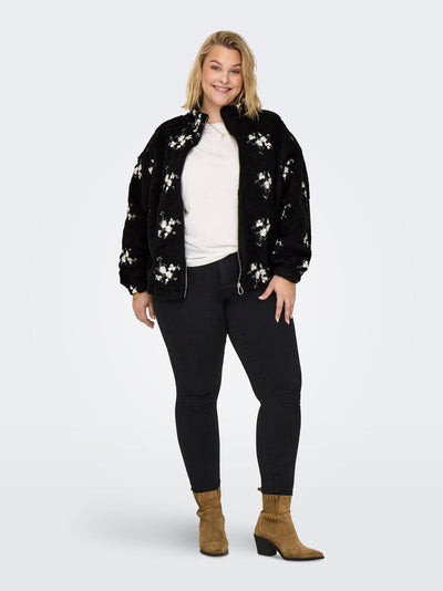 CARVALENTINA Teddy bluse M/lynlås Sort