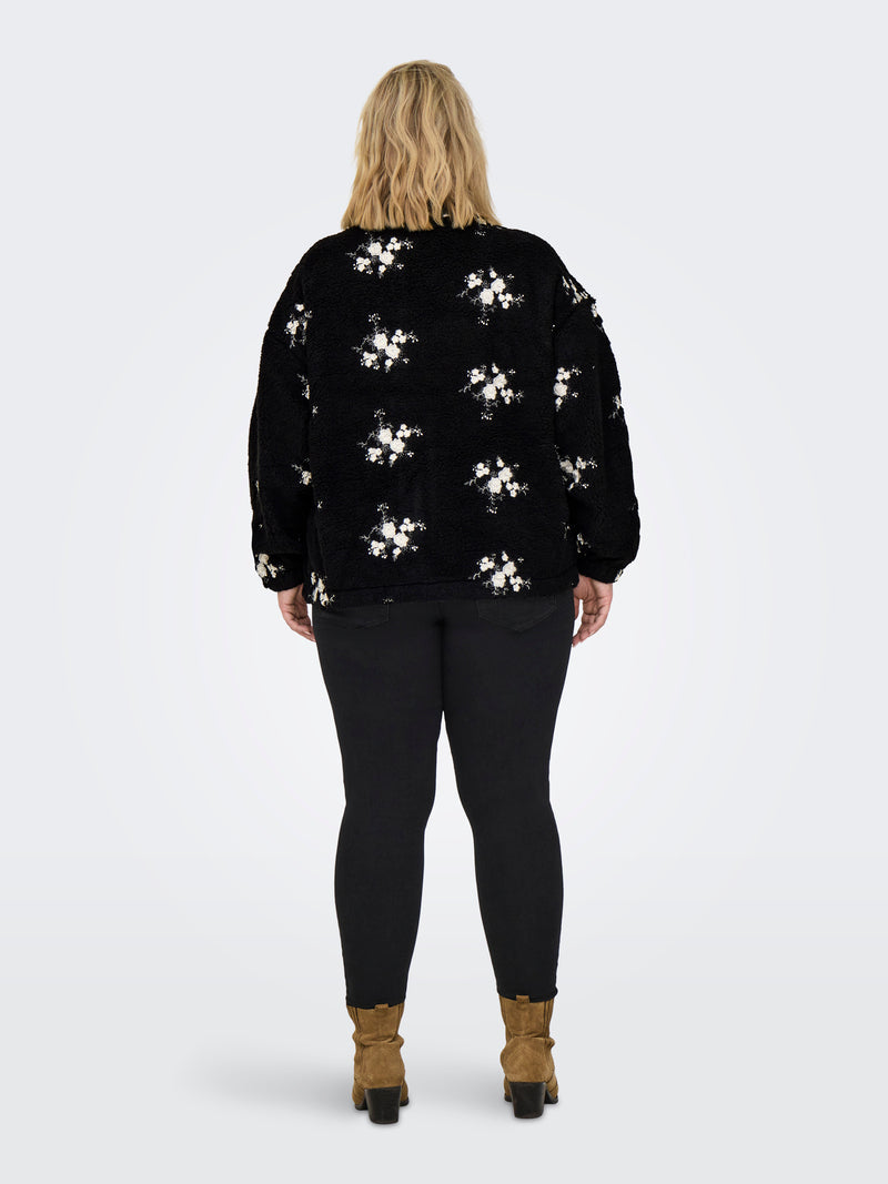CARVALENTINA Teddy bluse M/lynlås Sort