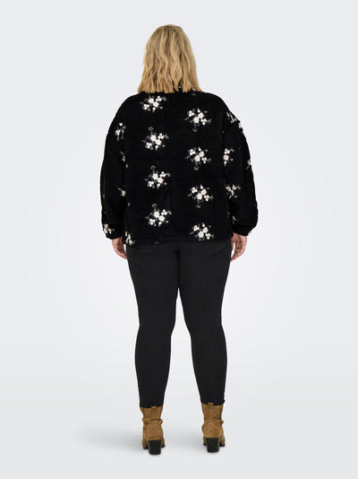 CARVALENTINA Teddy bluse M/lynlås Sort