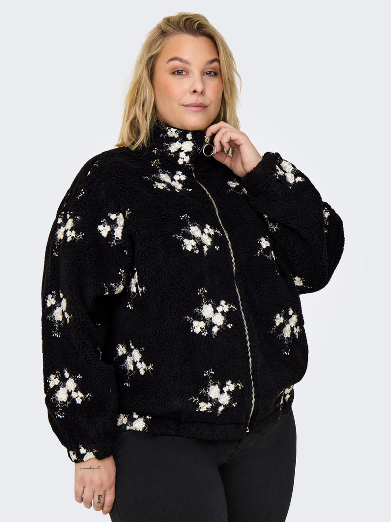 CARVALENTINA Teddy bluse M/lynlås Sort