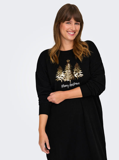 CARXMAS Kjole Pailetter Sort/Guld