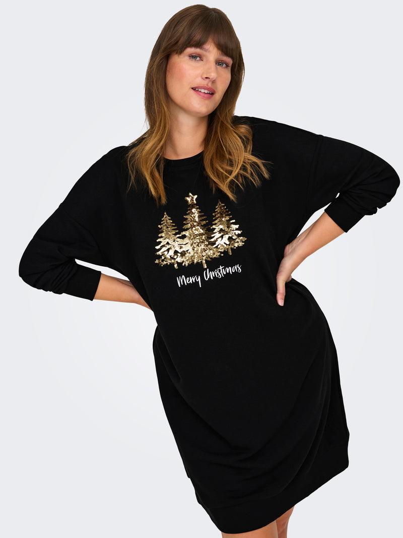 CARXMAS Kjole Pailetter Sort/Guld