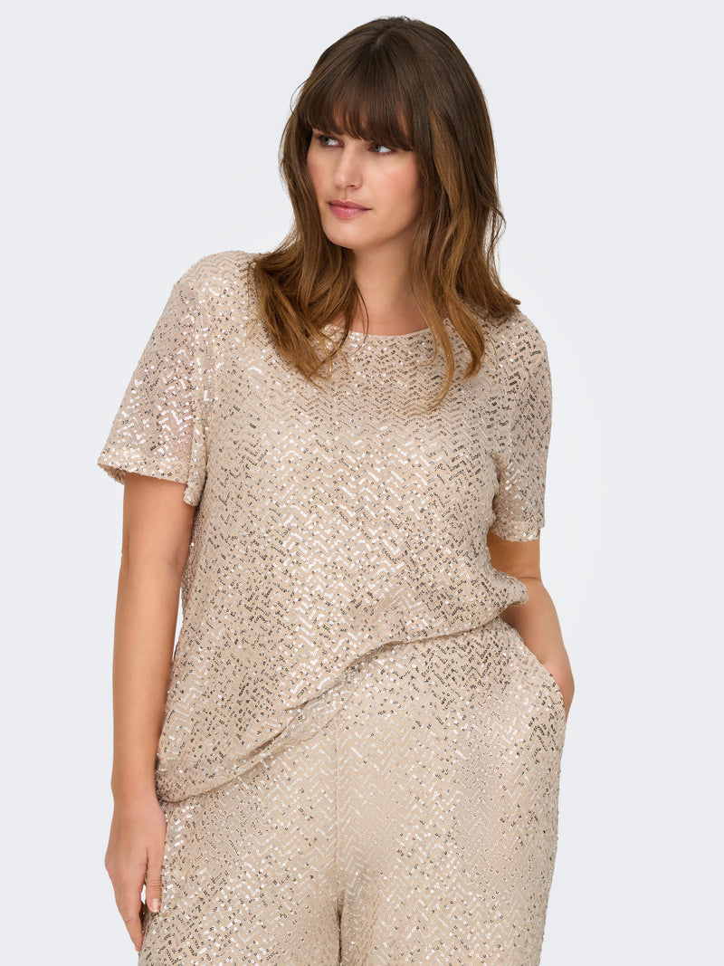 CARVIVIANA T-Shirt Pailetter Champagne