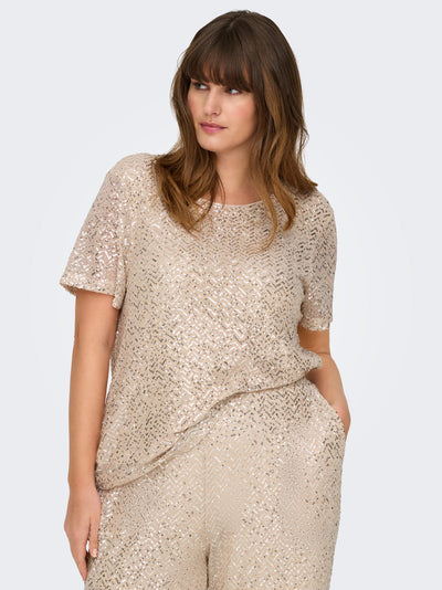 CARVIVIANA T-Shirt Pailetter Champagne