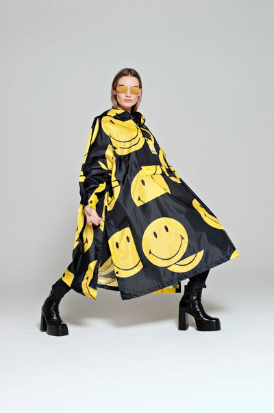 RegnPoncho  All Smiles x Smiley Sort/Gul
