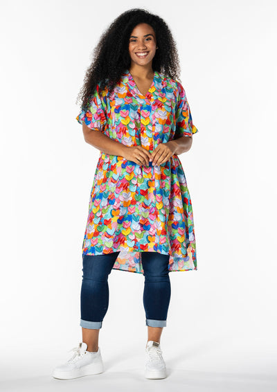 Tunika med farverig print