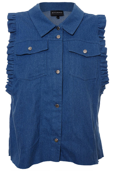 Lucy Denim Vest Medium Blue Denim