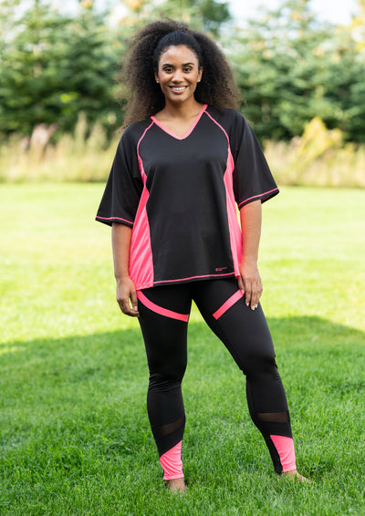 Fitness T-shirt Sort/Pink
