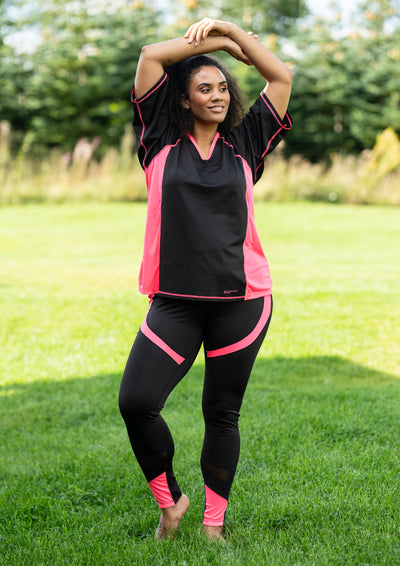 Fitness T-shirt Sort/Pink