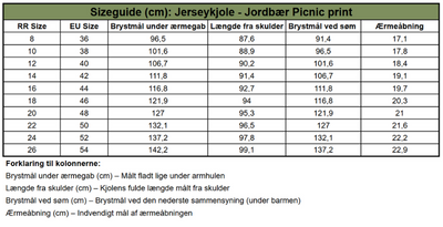 Jersey Kjole med Jordbær Picnic Print - Strawberry Picnic Smock Dress