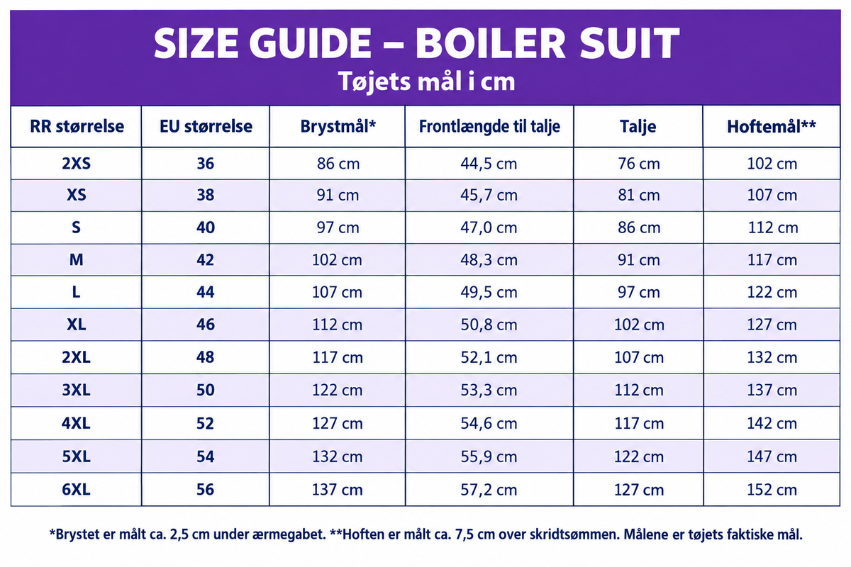 Størrelsesguide
