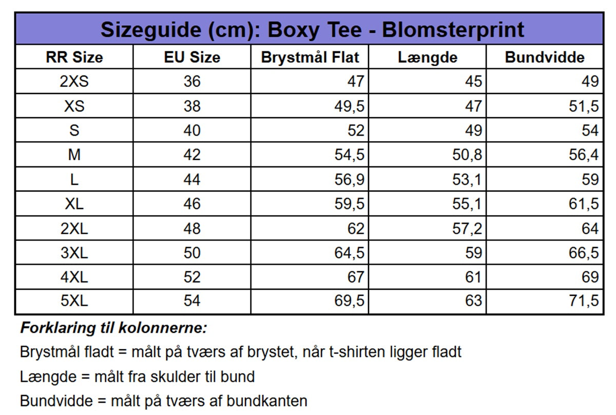 Kort Boxy T-shirt med blomsterprint -  Cottagecore Cropped Boxy Tee