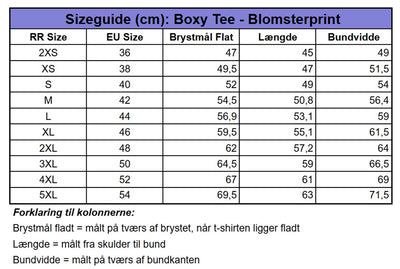 Kort Boxy T-shirt med blomsterprint -  Cottagecore Cropped Boxy Tee