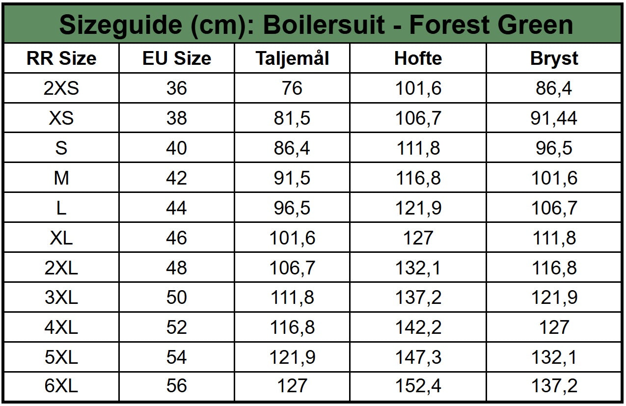 Boilersuit Forest Green - Ensfarvet grøn