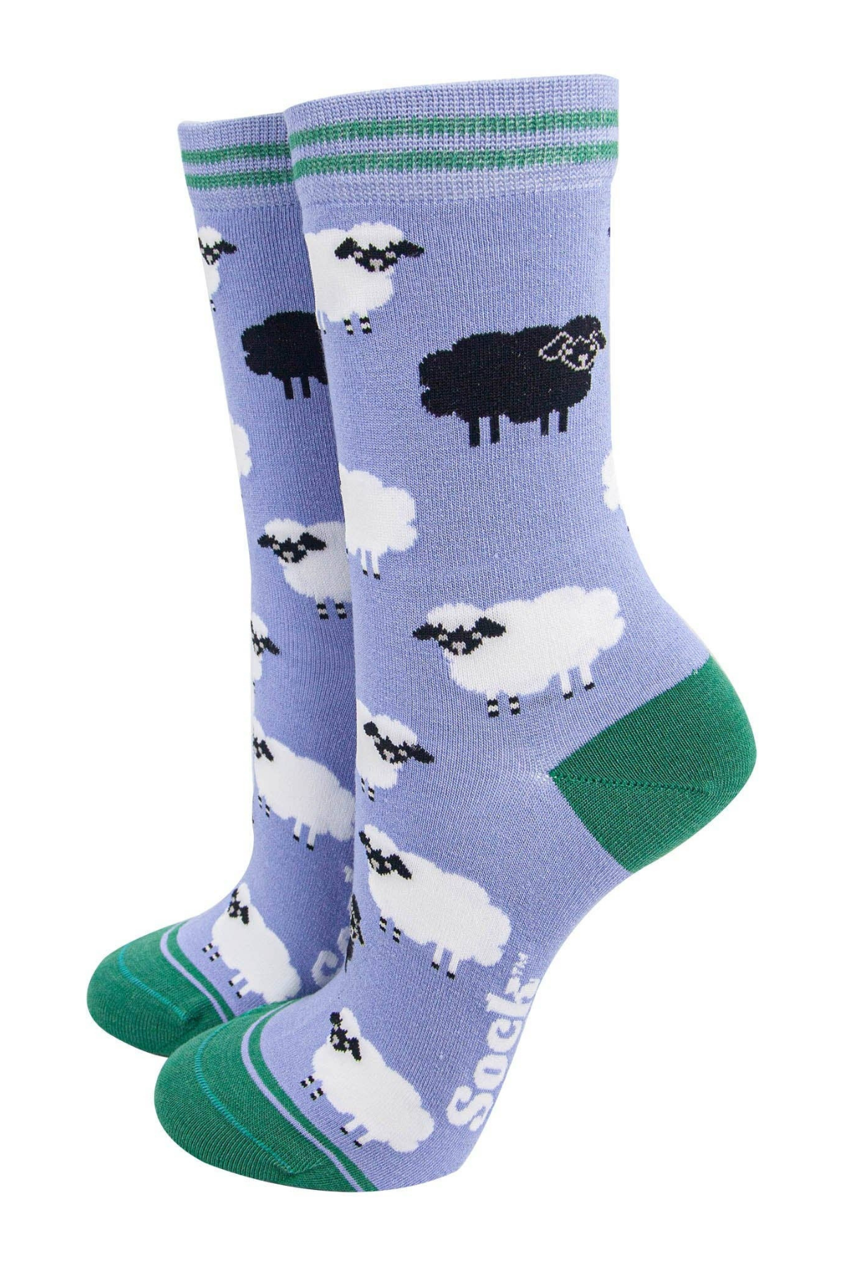 Sock Talk Black Sheep bambusstrømper med sorte og hvide får