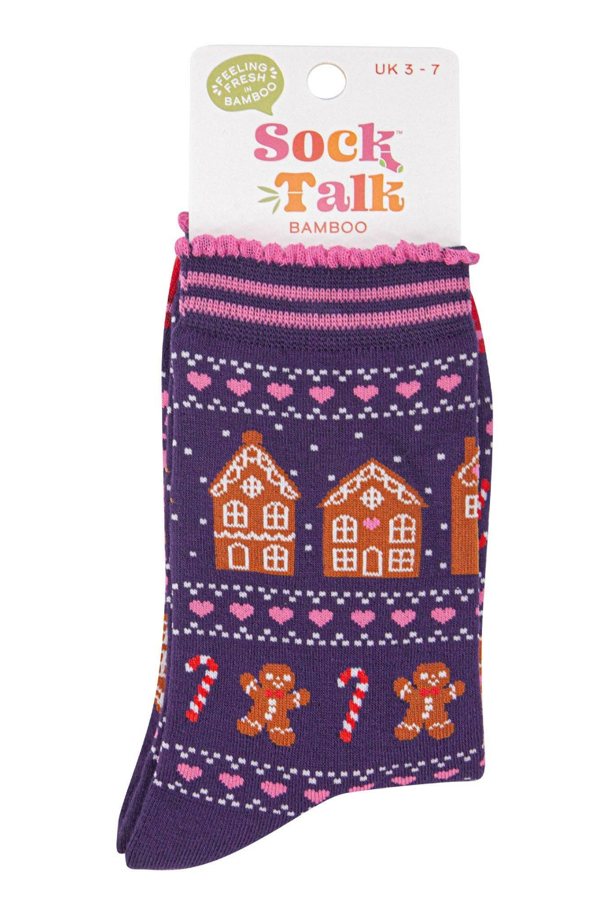 Produktfoto af Sock Talk Gingerbread Village strømper i emballage