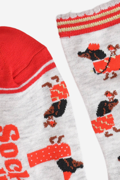 Bløde og sjove bambusstrømper med hunde og juletema