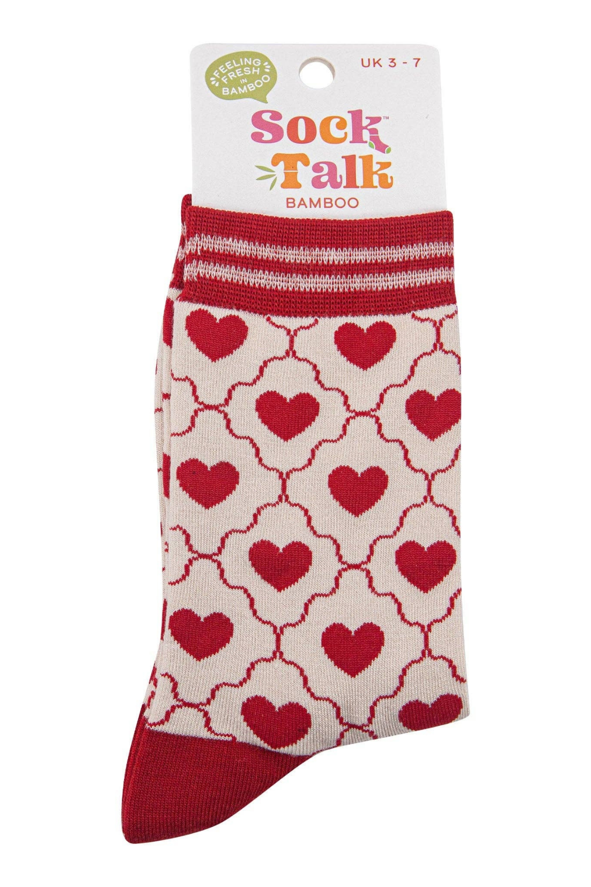Emballagebillede af Sock Talk Heart Pattern bambusstrømper