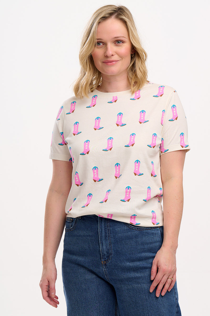 MAGGIE T-SHIRT Råhvid/Pink