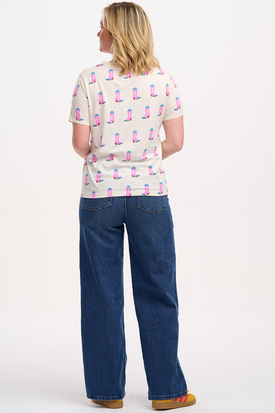 MAGGIE T-SHIRT Råhvid/Pink