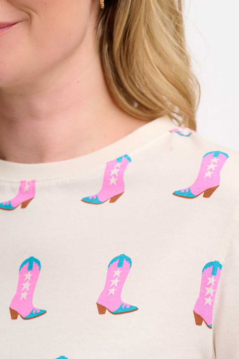 MAGGIE T-SHIRT Råhvid/Pink