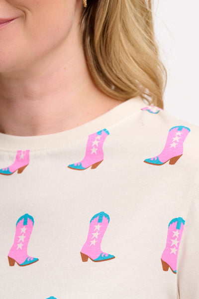 MAGGIE T-SHIRT Råhvid/Pink