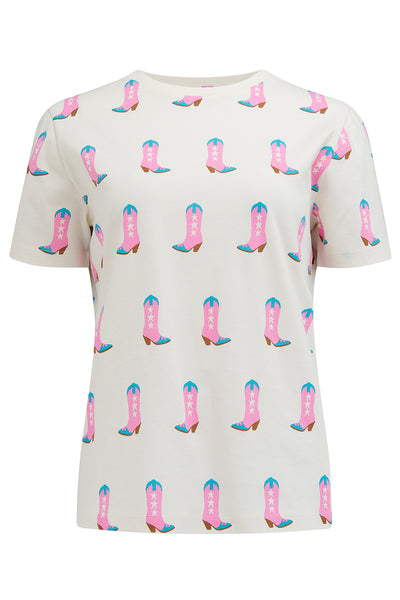 MAGGIE T-SHIRT Råhvid/Pink