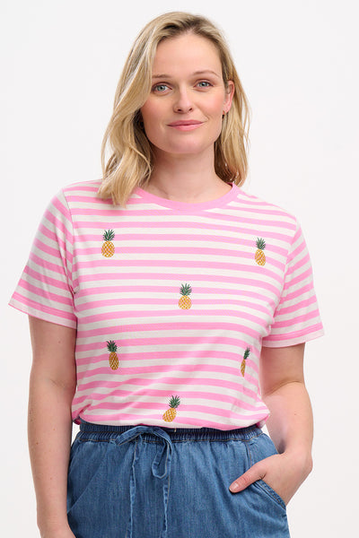 Pink t-shirt med ananas print