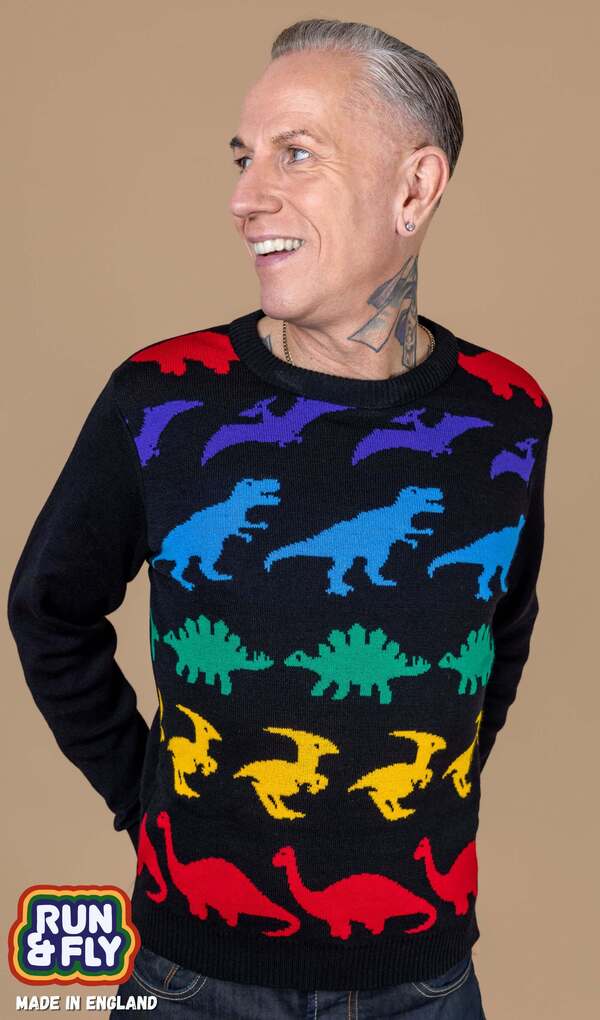 Pullover Rainbow Dinosaur Multifarvet