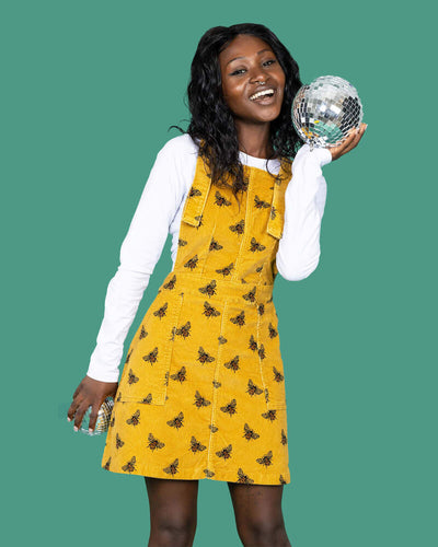 Pinafore Bee Fløjl Gul
