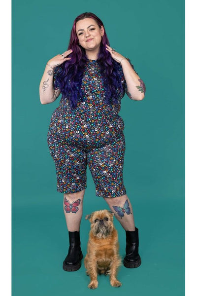 Cykelshorts Boogie Bones Sort/Multifarvet