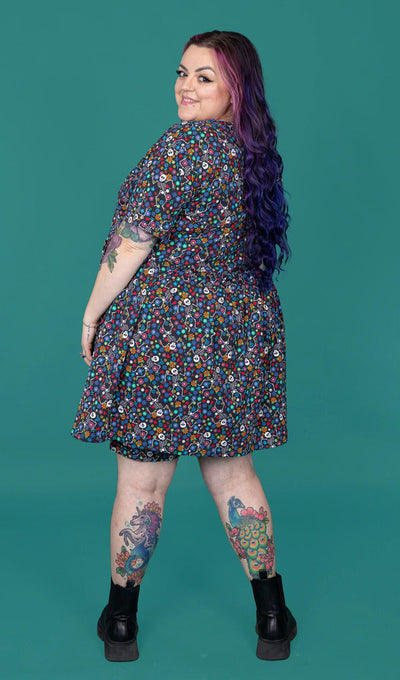 Oversized Jerseykjole Boogie Bones Sort/Multifarvet