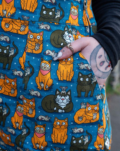 Pinafore Dress Cats and Mice Multifarvet