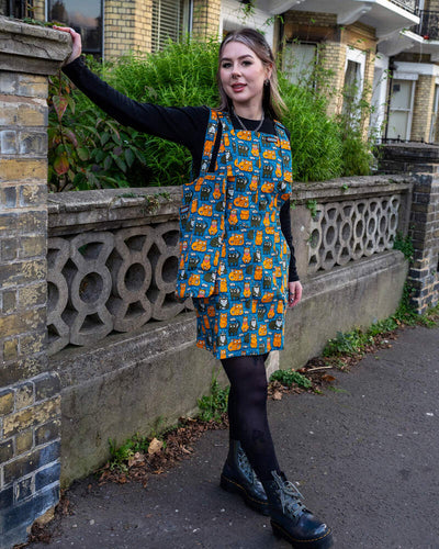 Pinafore Dress Cats and Mice Multifarvet