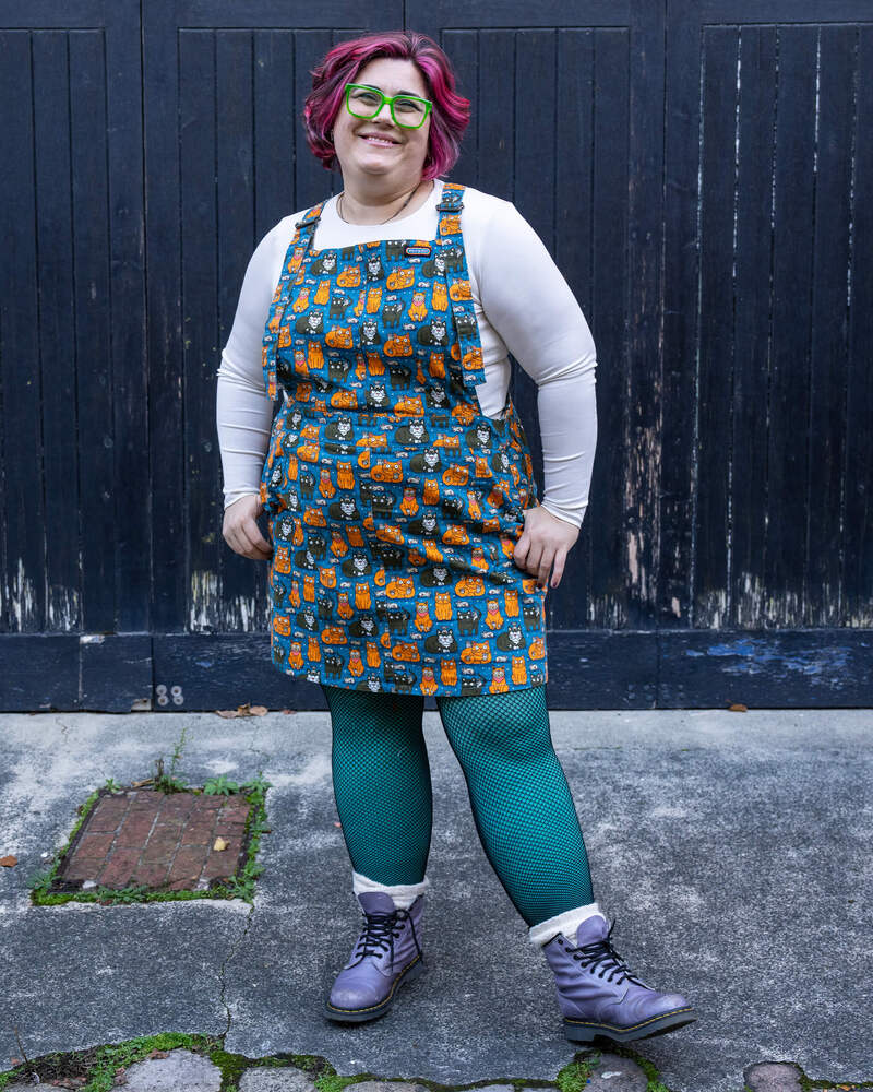 Pinafore Dress Cats and Mice Multifarvet