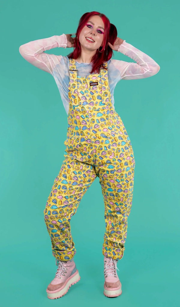 Dungarees Chonky Dino Fløjl Gul